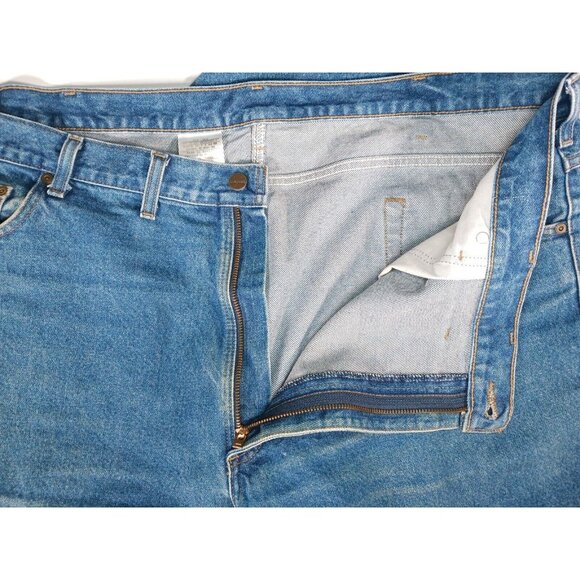 Carhartt Jeans Mens 46 Blue Denim Relaxed Fit Cotton Work Pants B17 Workwear - Picture 5 of 9